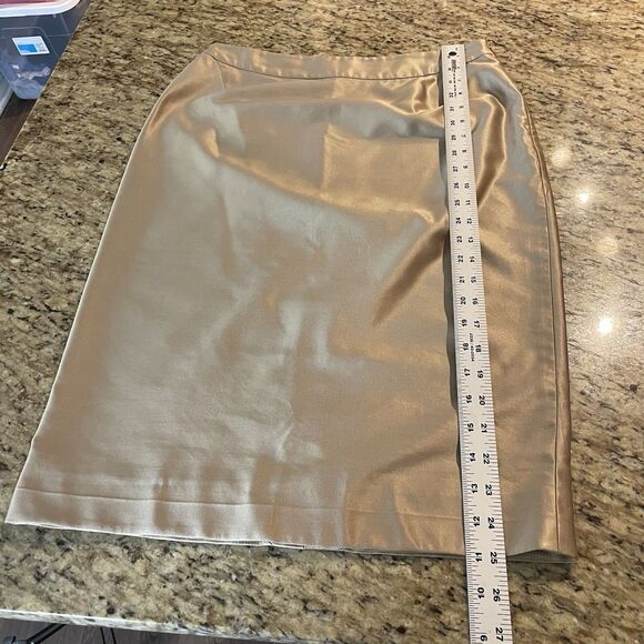 LK Bennett Gold Shimmer Size 6 Silk Blend Pencil Skirt - Picture 9 of 9